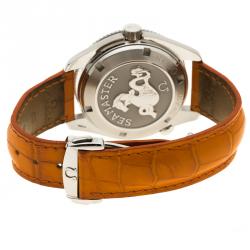 Pre Owned Omega Black Stainless Steel Seamaster Planet Ocean Men's Wristwatch 40 mm