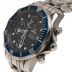 Pre Owned Omega Blue Stainless Steel Seamaster professional chronometer 300m Men's Wristwatch 41MM