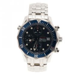 Pre Owned Omega Blue Stainless Steel Seamaster professional chronometer 300m Men's Wristwatch 41MM