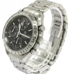 Pre Owned Omega Black Stainless Steel Speedmaster Men's Wristwatch 39MM