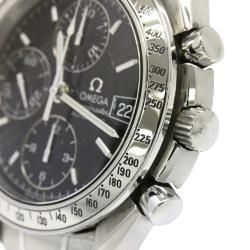 Pre Owned Omega Black Stainless Steel Speedmaster Men's Wristwatch 39MM
