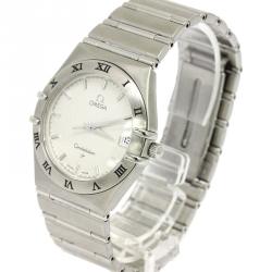 Pre Owned Omega White Stainless Steel Constellation Men's Wristwatch 33MM