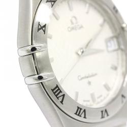 Pre Owned Omega White Stainless Steel Constellation Men's Wristwatch 33MM