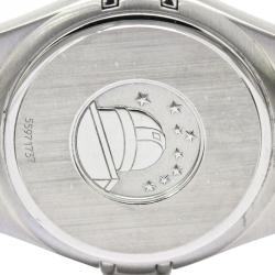 Pre Owned Omega White Stainless Steel Constellation Men's Wristwatch 33MM