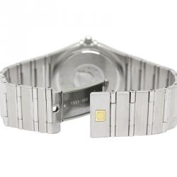 Pre Owned Omega White Stainless Steel Constellation Men's Wristwatch 33MM