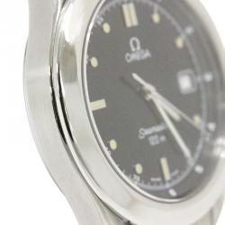 Pre Owned Omega Black Stainless Steel Seamaster Men's Wristwatch 36MM
