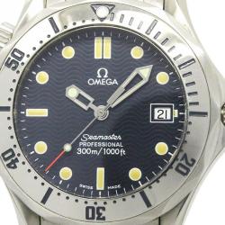Pre Owned Omega Blue Stainless Steel Seamaster Men's Wristwatch 36MM
