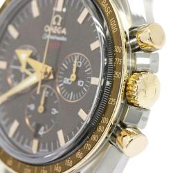 Omega Brown 18K Gold and Stainless Steel Speedmaster Broad Arrow Men's Wristwatch 42MM