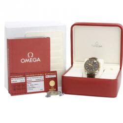 Omega Brown 18K Gold and Stainless Steel Speedmaster Broad Arrow Men's Wristwatch 42MM