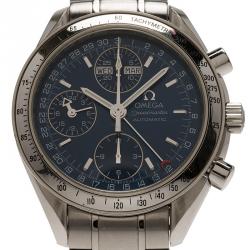 Omega Black Stainless Steel Speedmaster Men's Wristwatch 38MM