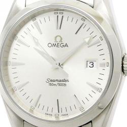 Pre Owned Omega Silver Stainless Steel Seamaster Aqua Terra Men's Wristwatch 36MM