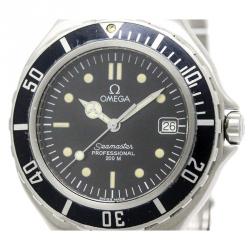 Omega Black Stainless Steel Seamaster Professional Men's Wristwatch 38MM