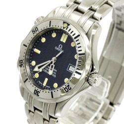 Omega Navy Blue Stainless Steel Seamaster Professional Men's Wristwatch 36MM
