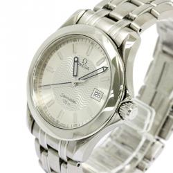 Omega Silver Stainless Steel Seamaster Men's Wristwatch 36MM