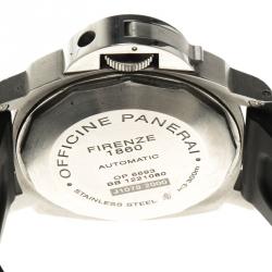Pre Owned Panerai Black Stainless Steel Firenze 1860 Luminor Marina Men's Wristwatch 44MM