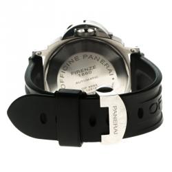 Pre Owned Panerai Black Stainless Steel Firenze 1860 Luminor Marina Men's Wristwatch 44MM