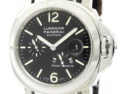 Pre Owned Panerai Black Stainless Steel Luminor Men's Wristwatch 44MM