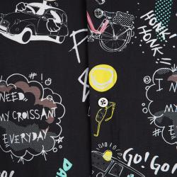 مملوكة مسبقًا قميص بول أند جو أسود مطبوع بأكمام قصيرة XL