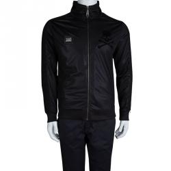 Pre Owned Philipp Plein Black Skull Motif Bomber Jacket L