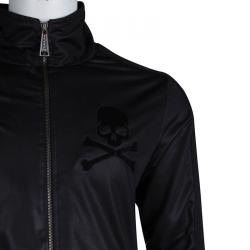 Pre Owned Philipp Plein Black Skull Motif Bomber Jacket L