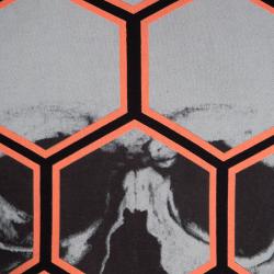 Pre Owned Philipp Plein Black Orange Contrast Skull Print T-Shirt M