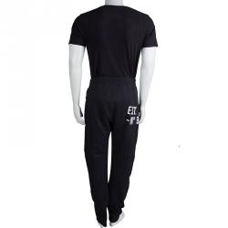 Pre Owned Philipp Plein Black Skull Print Embellished Jogger Pants L