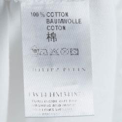 Pre Owned Philipp Plein White The Gold Standard Embellished Cotton T-Shirt L