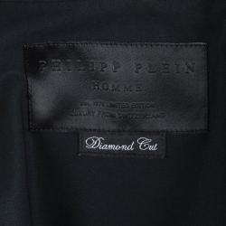 Pre Owned Philipp Plein Black Metal Studded Long Sleeve Button Front Cotton Shirt M