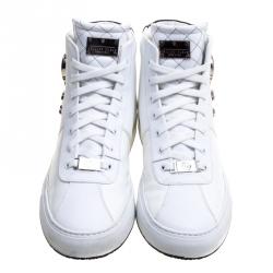 Philipp Plein White Leather Flight High Top Sneakers Size 43