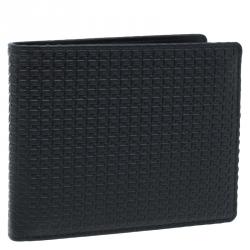 Pre Owned Porsche Design Black Logo Embossed Leather Bi-fold Wallet