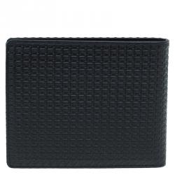 Pre Owned Porsche Design Black Logo Embossed Leather Bi-fold Wallet