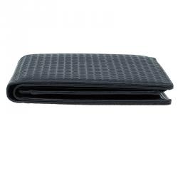 Pre Owned Porsche Design Black Logo Embossed Leather Bi-fold Wallet