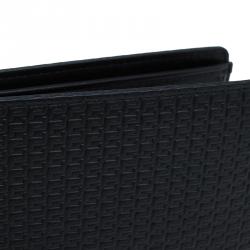 Pre Owned Porsche Design Black Logo Embossed Leather Bi-fold Wallet