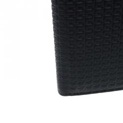 Pre Owned Porsche Design Black Logo Embossed Leather Bi-fold Wallet