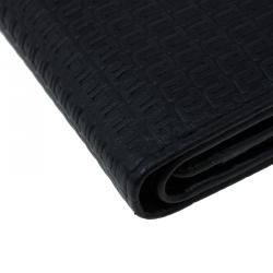 Pre Owned Porsche Design Black Logo Embossed Leather Bi-fold Wallet