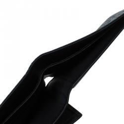 Pre Owned Porsche Design Black Logo Embossed Leather Bi-fold Wallet