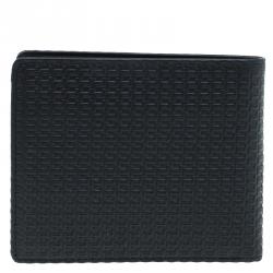 Pre Owned Porsche Design Black Logo Embossed Leather Bi-fold Wallet
