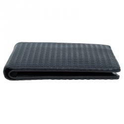 Pre Owned Porsche Design Black Logo Embossed Leather Bi-fold Wallet