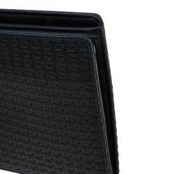 Pre Owned Porsche Design Black Logo Embossed Leather Bi-fold Wallet