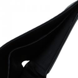 Pre Owned Porsche Design Black Logo Embossed Leather Bi-fold Wallet