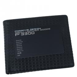 Pre Owned Porsche Design Black Logo Embossed Leather Bi-fold Wallet