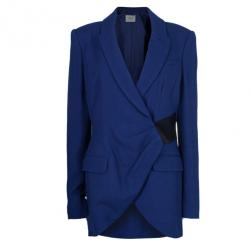 Prabal Gurung Navy Tuxedo Wrap Jacket M