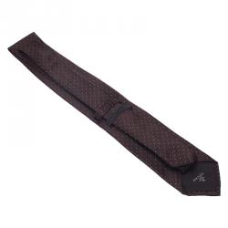Prada Brown Silk Polka Dot Tie