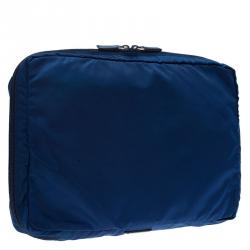 Prada Blue Nylon Laptop Case