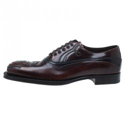Prada Brown Leather Runway Gladiator Oxfords Size 43
