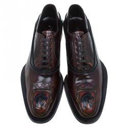 Prada Brown Leather Runway Gladiator Oxfords Size 43