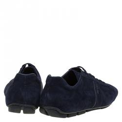 Pre Owned Prada Navy Blue Suede Sneakers Size 44.5