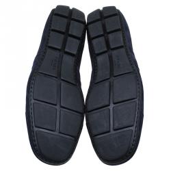 Pre Owned Prada Navy Blue Suede Sneakers Size 44.5