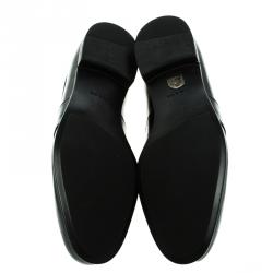 Pre Owned Prada Black Leather Penny Loafers Size 45.5