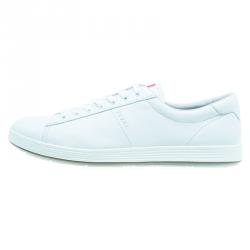 Pre Owned Prada Sport White Leather Lace Up Platform Sneakers Size 45